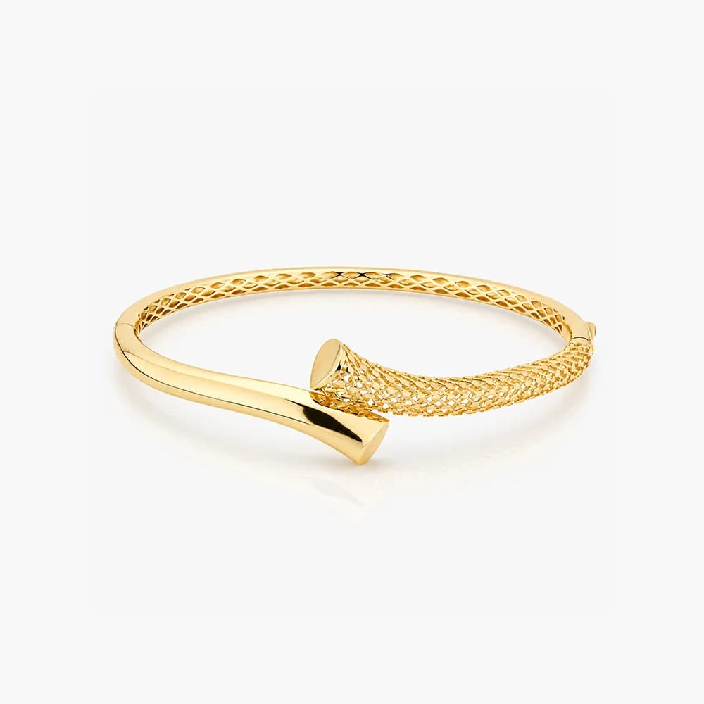 Modern Mesh Gold Oval Bracelet — image 1