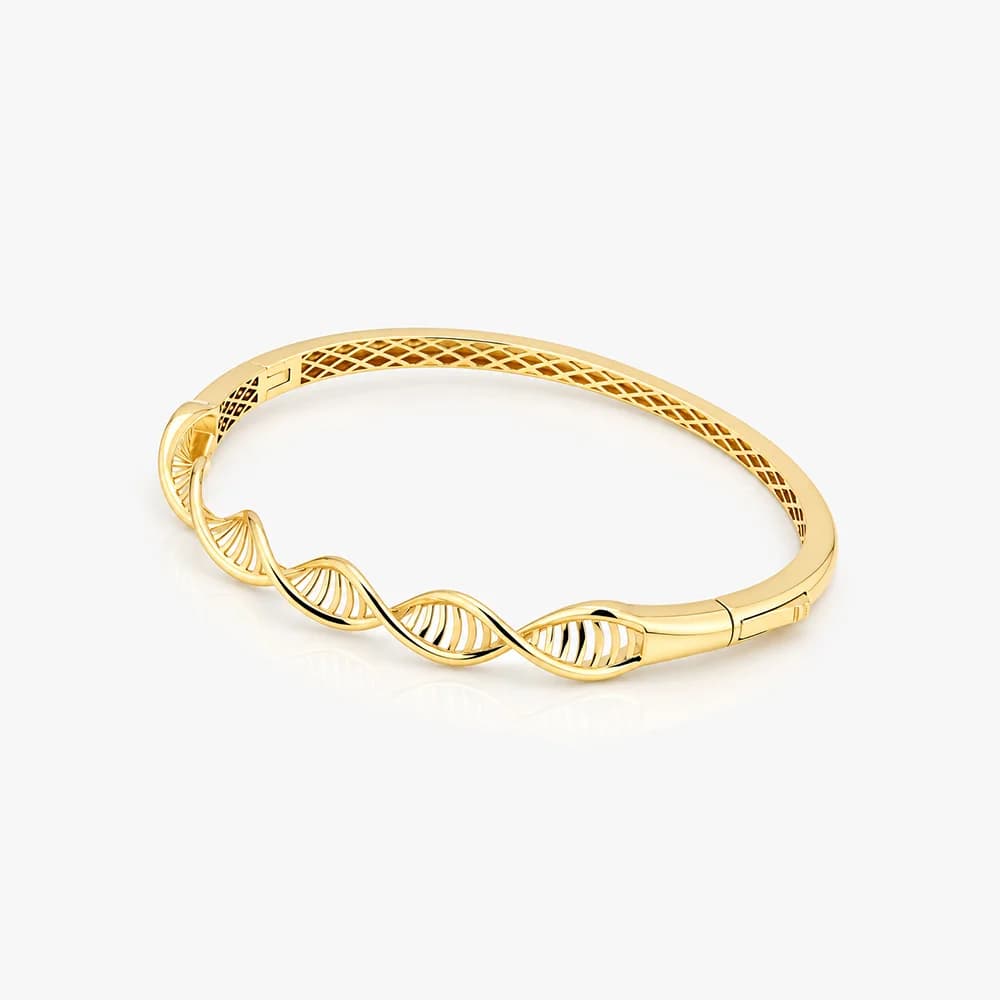 Twist Wave Gold Oval Bracelet — image 2