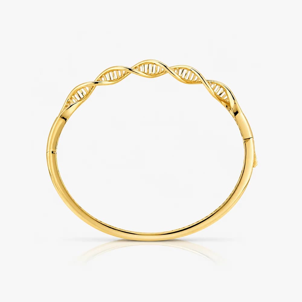 Twist Wave Gold Oval Bracelet — image 3