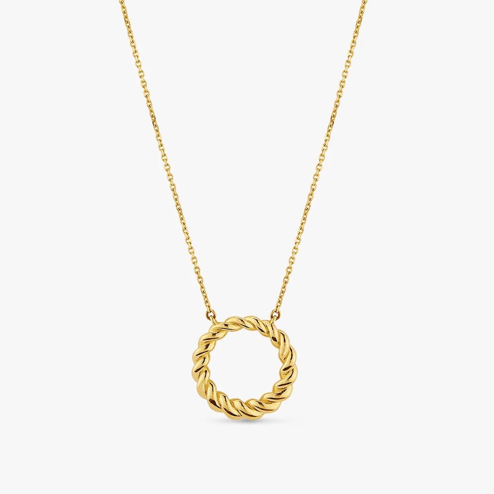 Twisted Halo Gold Chain Pendant — image 1