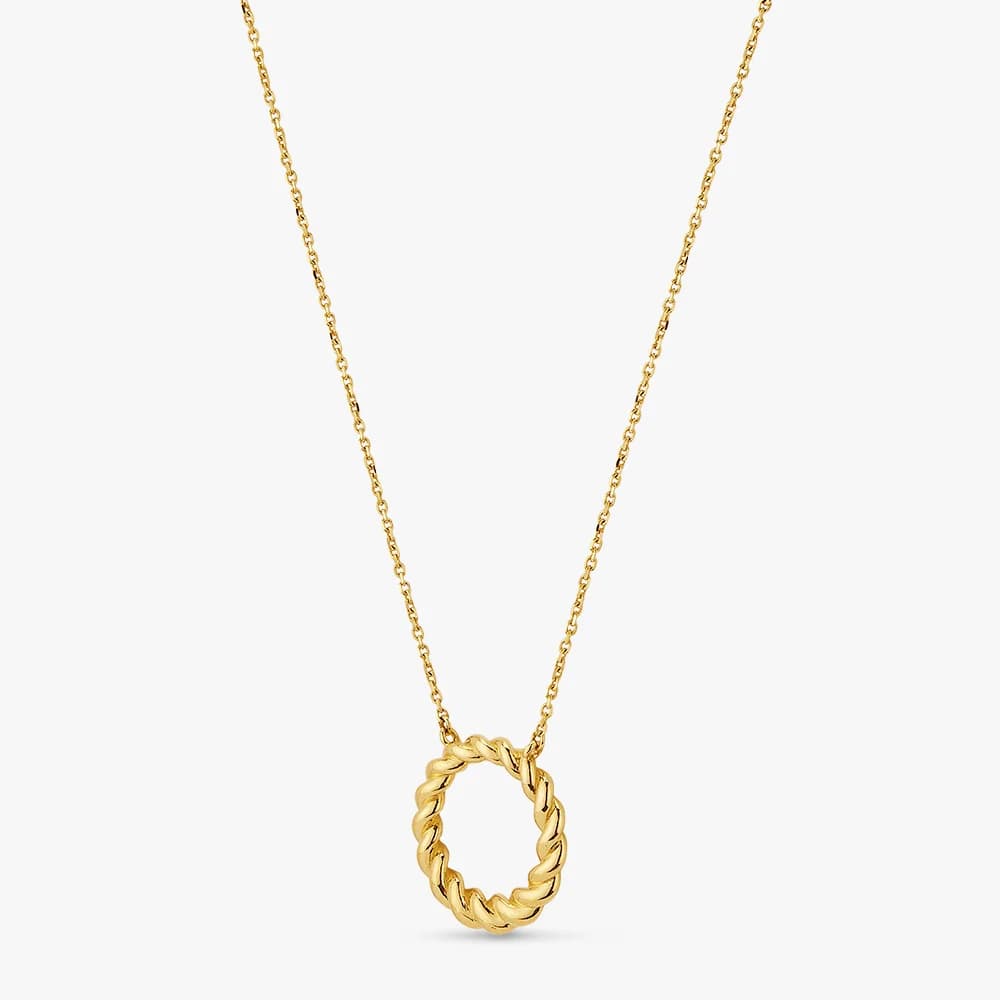 Twisted Halo Gold Chain Pendant — image 2