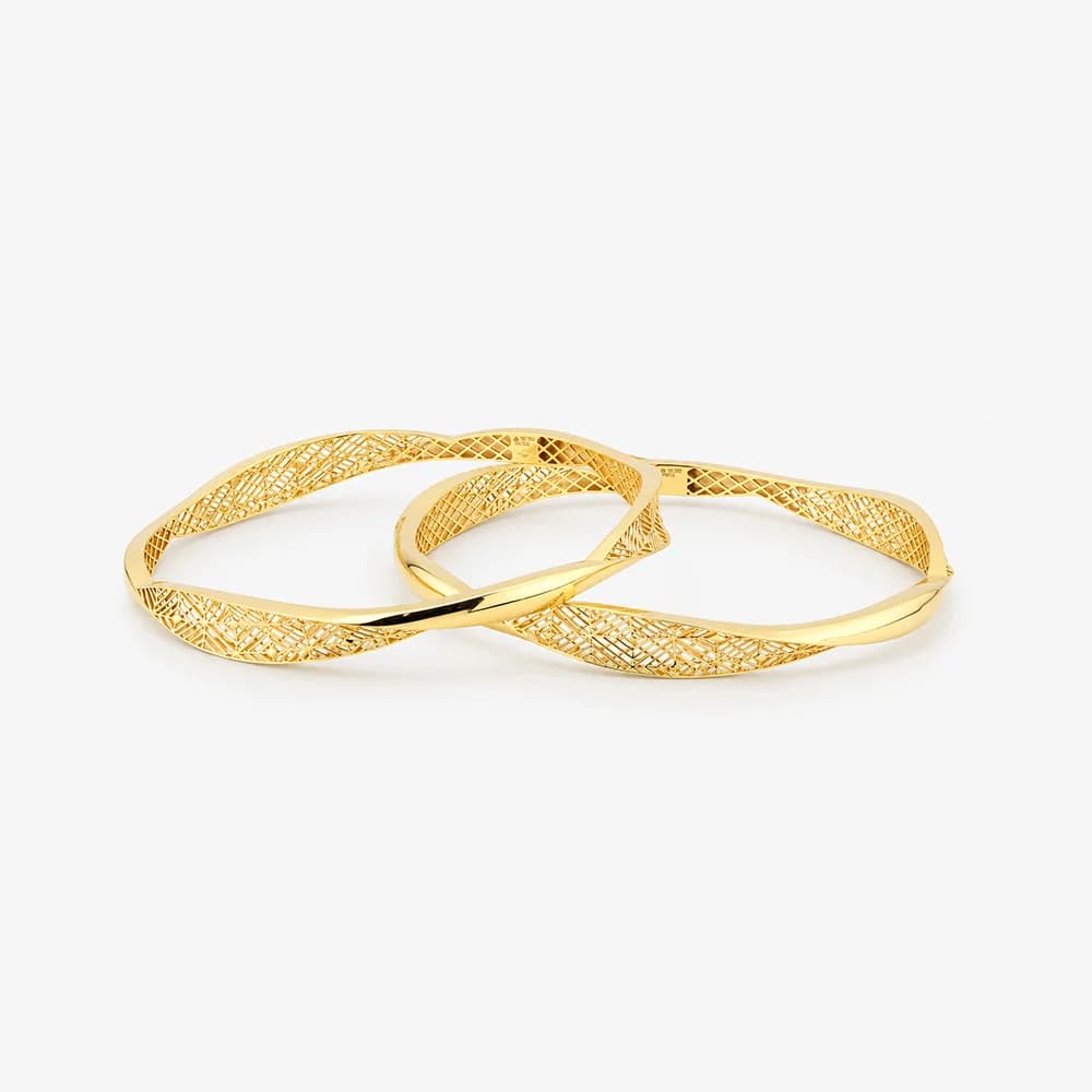 Golden Mesh Bangles Set of 2 — image 1