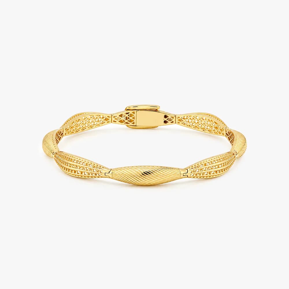 Textured Rhythm Gold Bangle — image 1