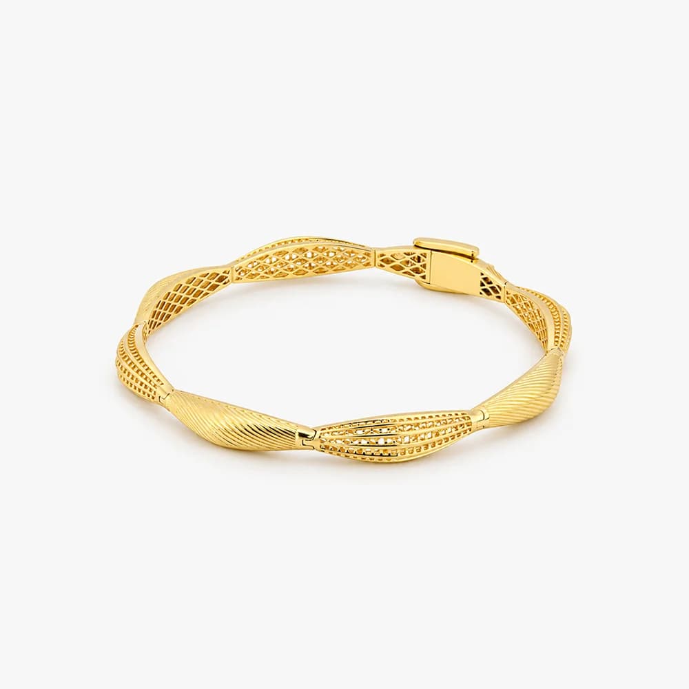 Textured Rhythm Gold Bangle — image 2