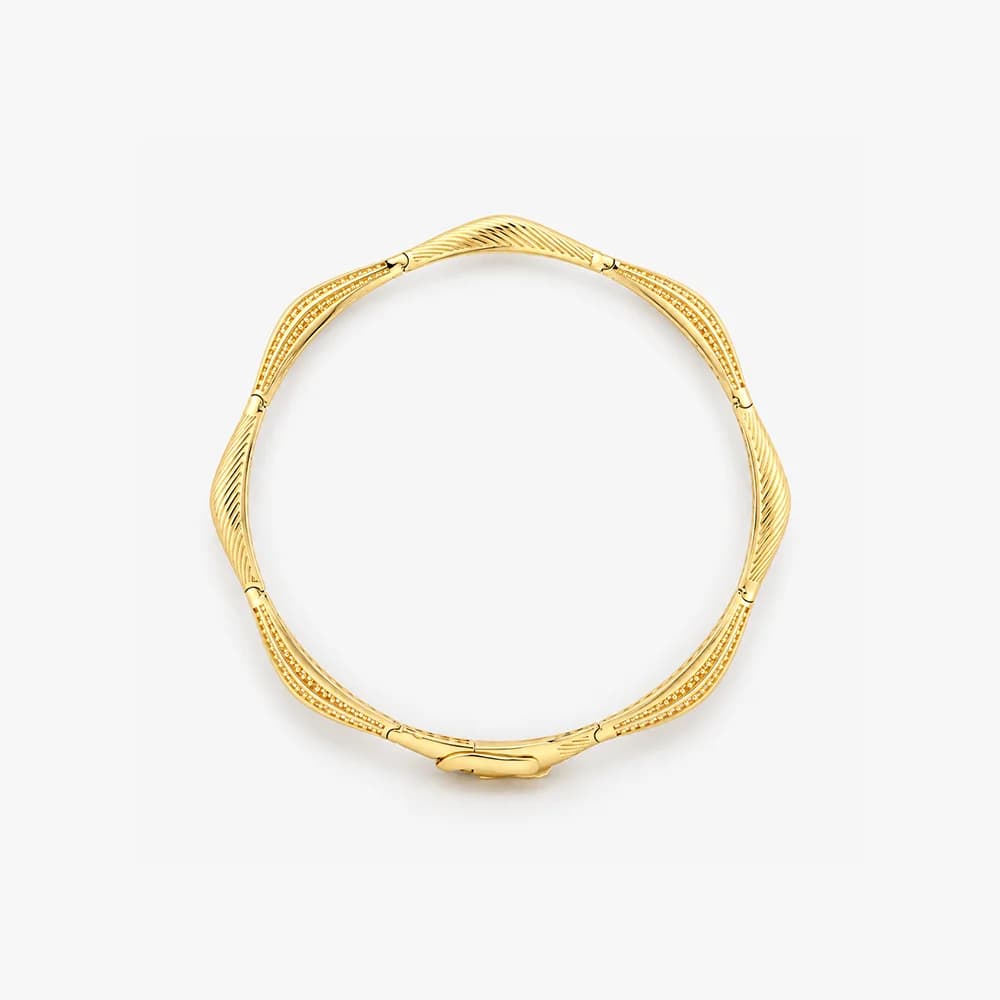 Textured Rhythm Gold Bangle — image 3