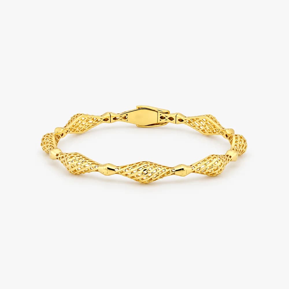 Lattice Rhythm Gold Bangle — image 1