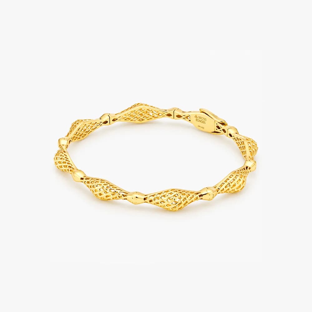 Lattice Rhythm Gold Bangle — image 2