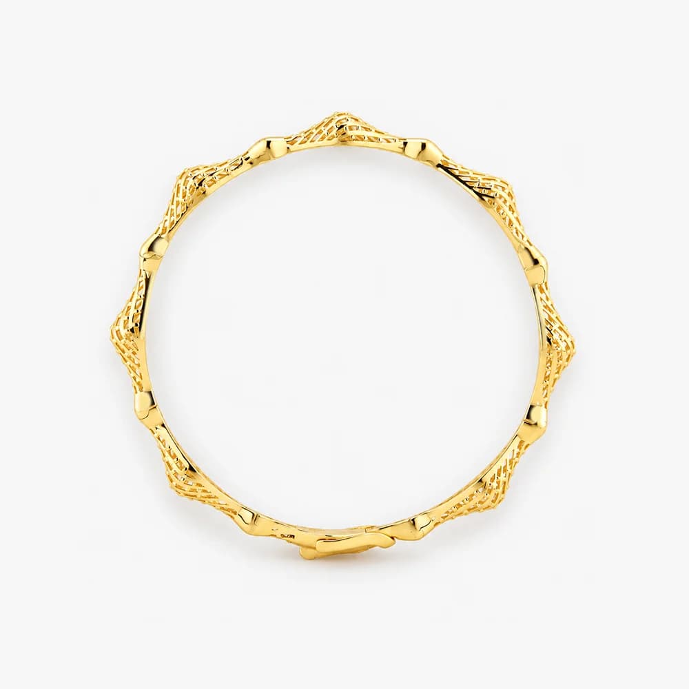 Lattice Rhythm Gold Bangle — image 3