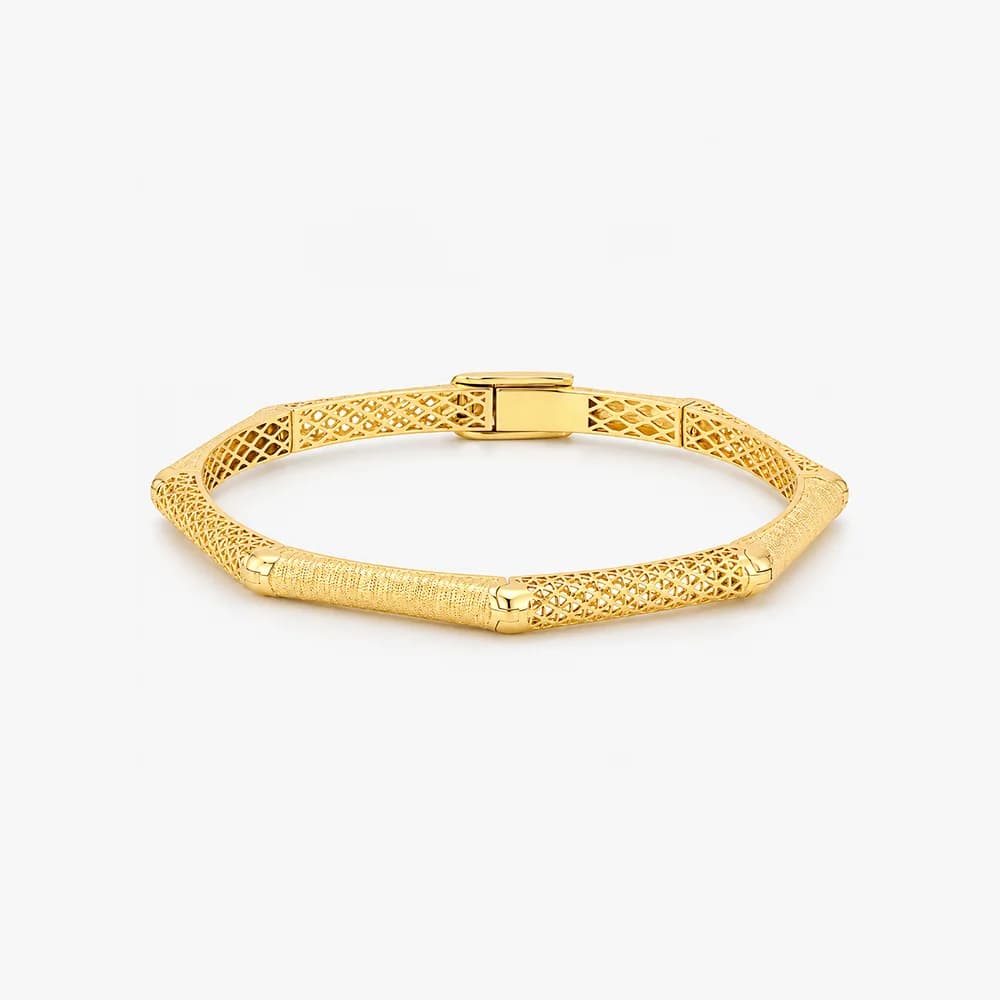 Geometric Grace Gold Bangle — image 1