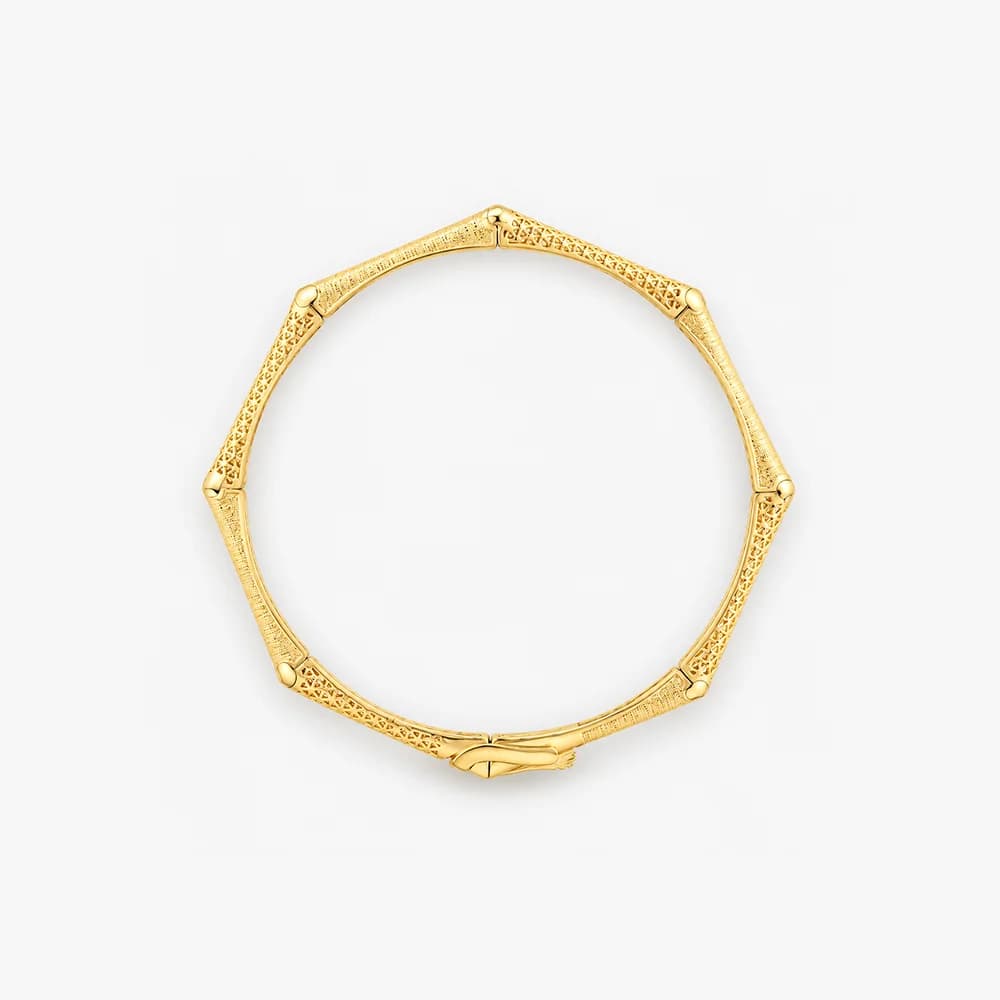 Geometric Grace Gold Bangle — image 3