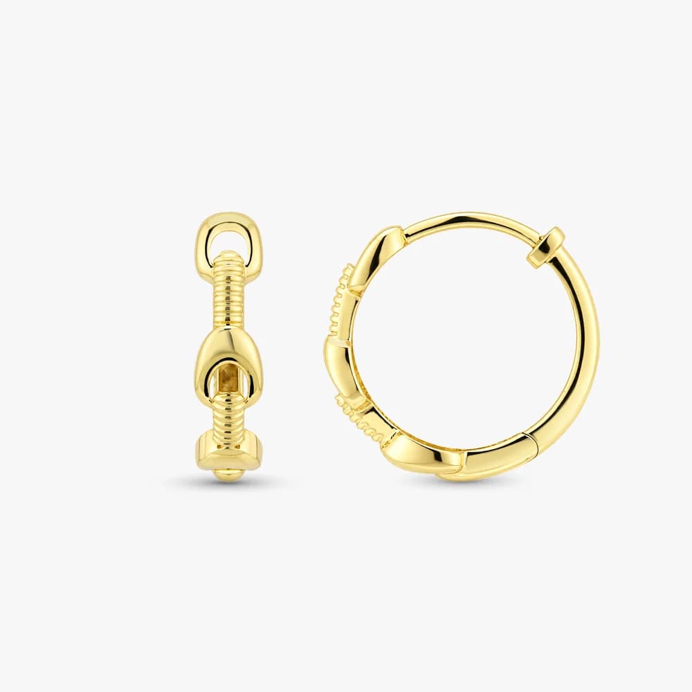 Contemporary Twist Gold Hoops — image 3