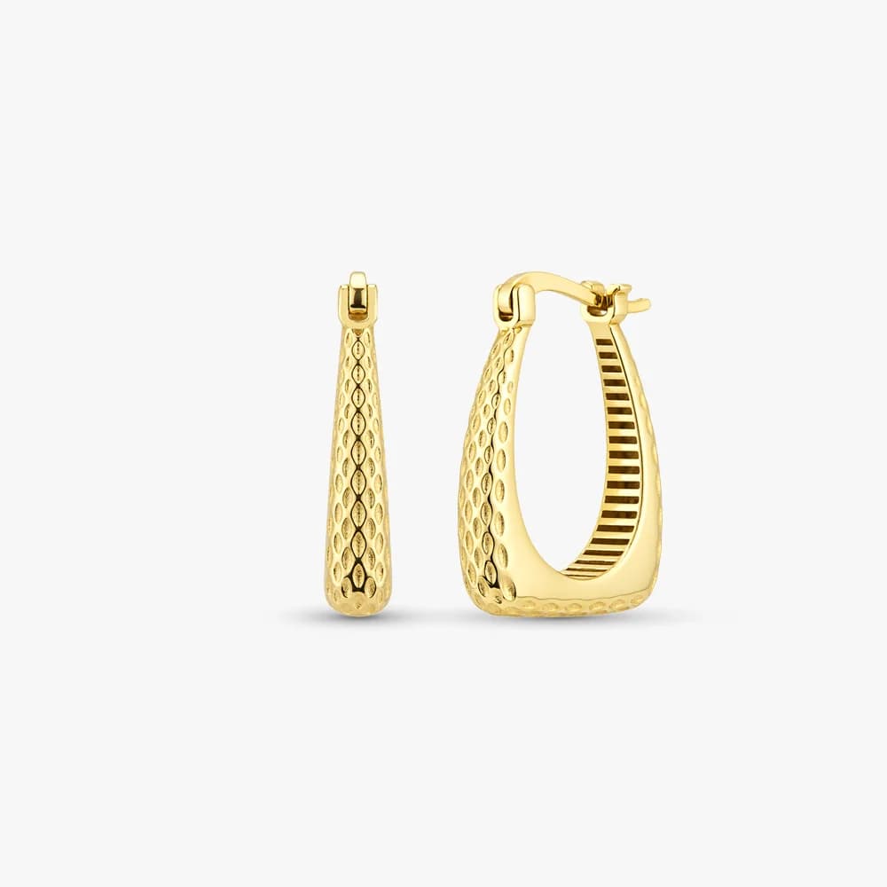 Chunky Sculpted Gold Hoops — image 1