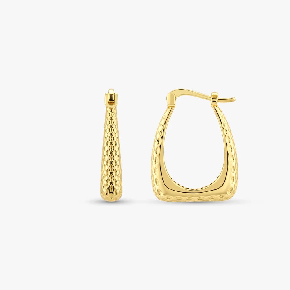 Chunky Sculpted Gold Hoops — image 3