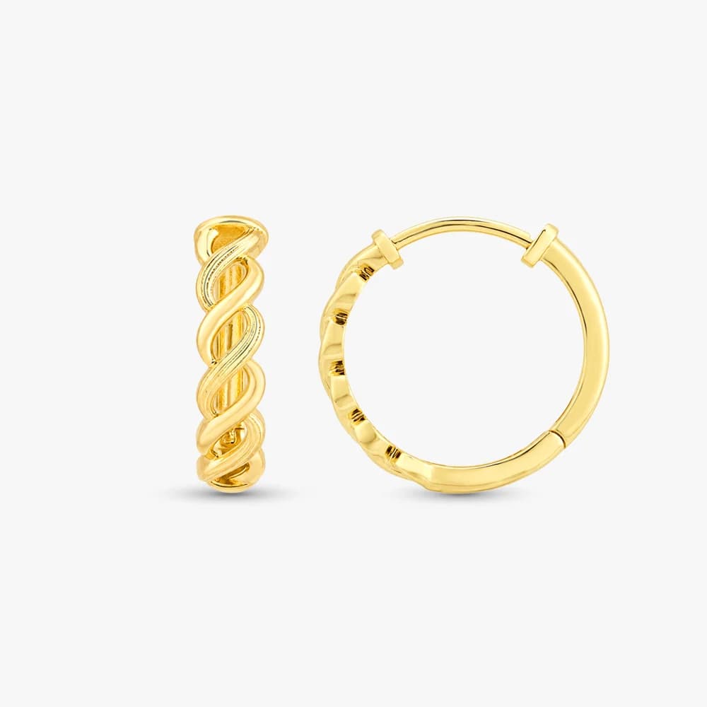 Twisted Luxe Gold Hoop Earrings — image 3