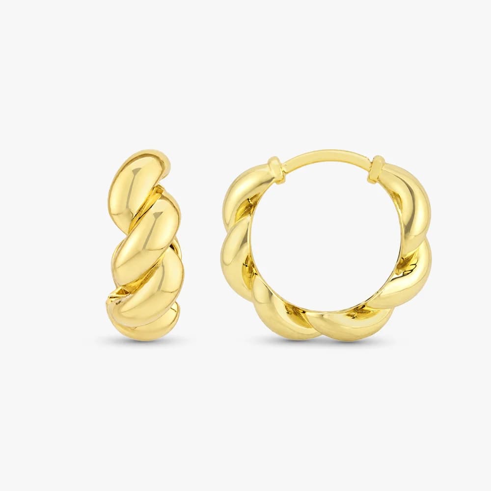 Chunky Gold Hoop Earrings — image 3