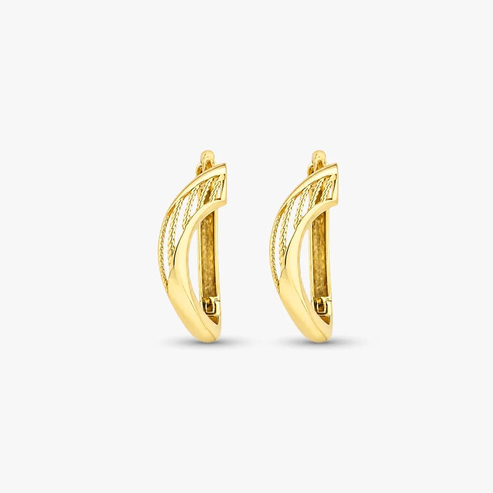 Textured Modern Gold Hoop Earrings — image 2
