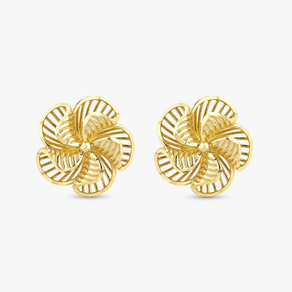 Spiral Bloom Gold Earrings — image 1