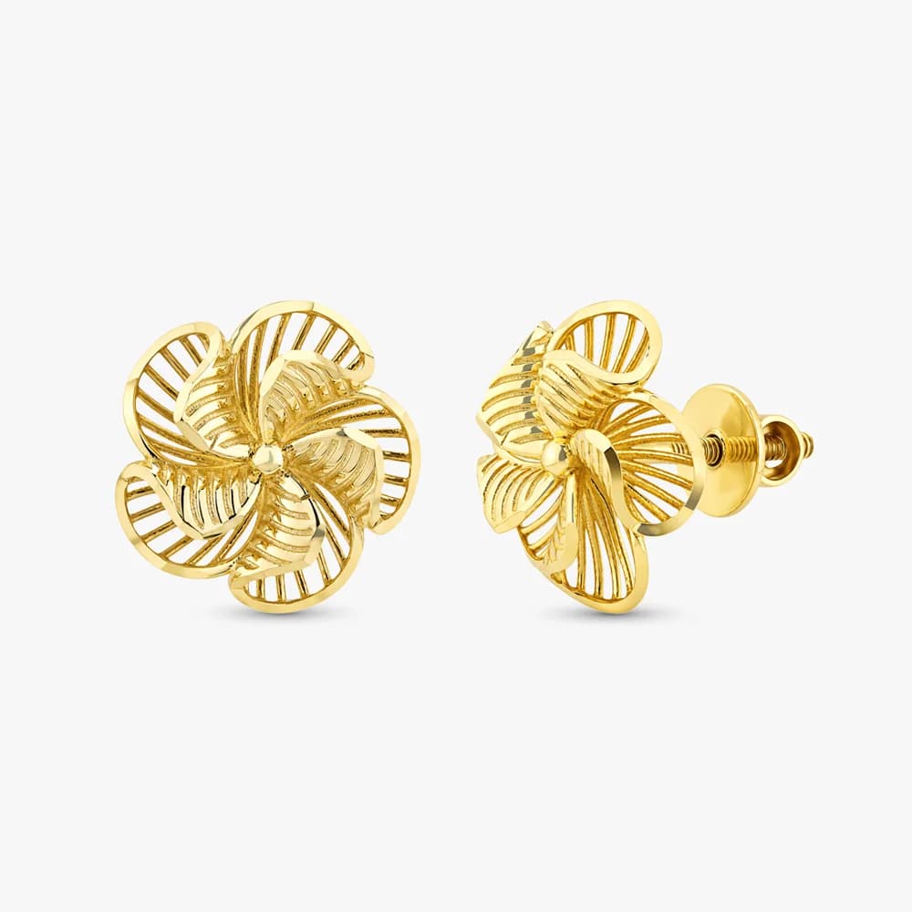Spiral Bloom Gold Earrings — image 2