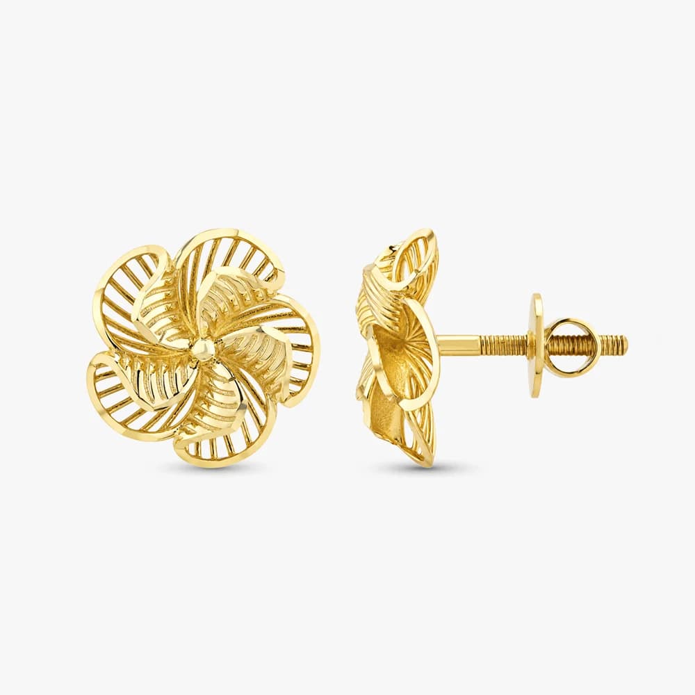 Spiral Bloom Gold Earrings — image 3