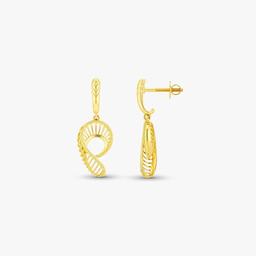 Sculpted Curve Gold Earrings — image 3