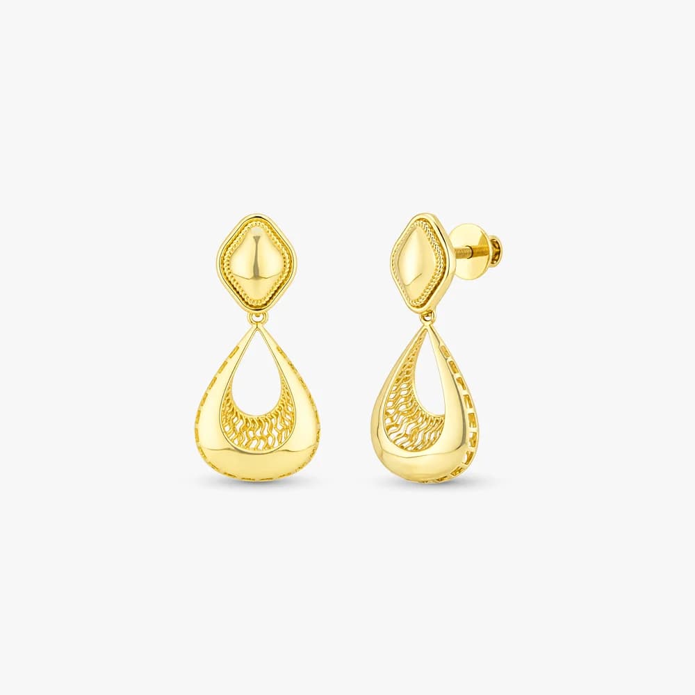 Sculpted Allure Gold Earrings — image 1