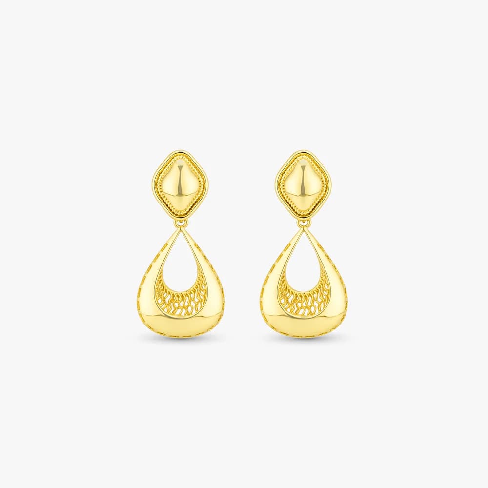 Sculpted Allure Gold Earrings — image 2