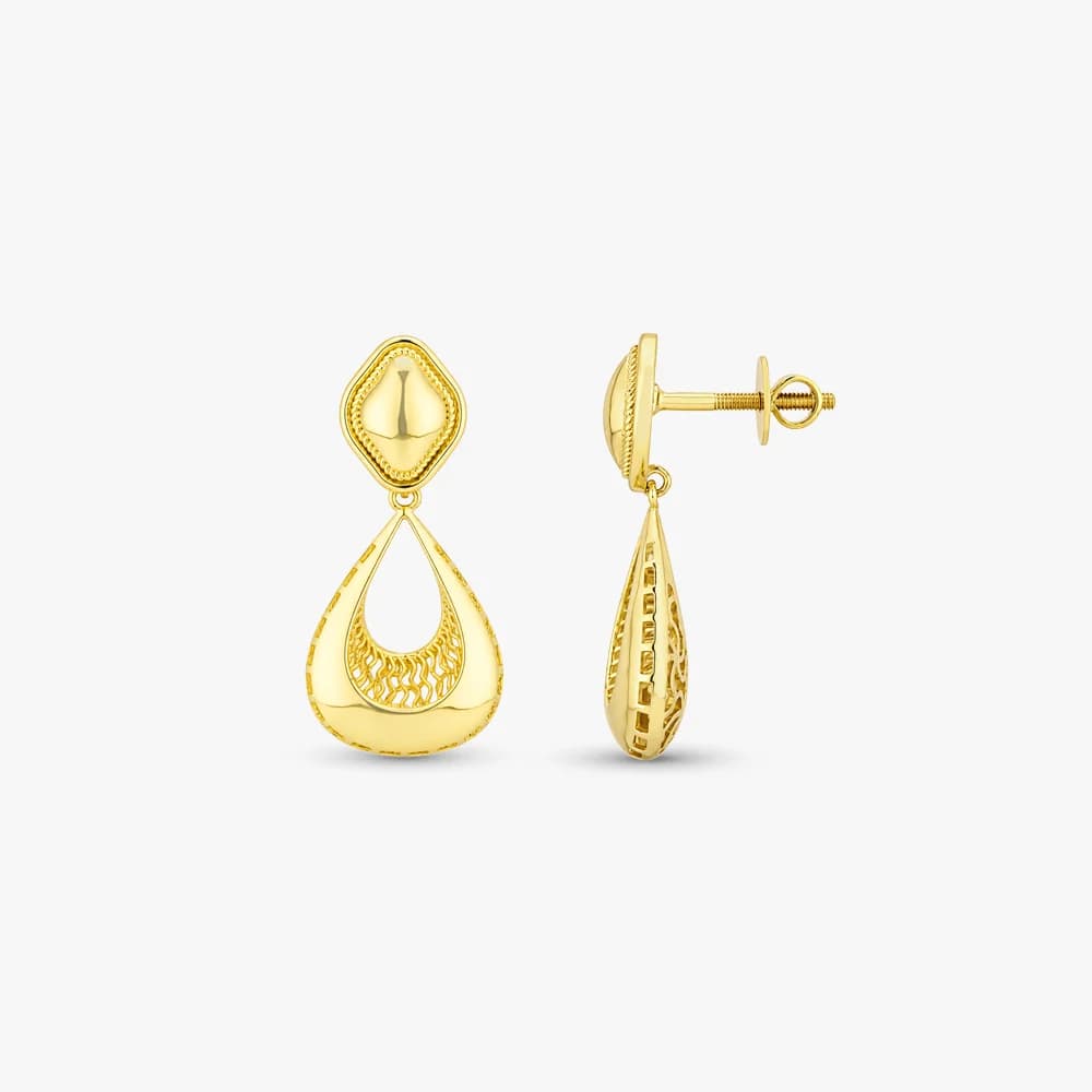 Sculpted Allure Gold Earrings — image 3