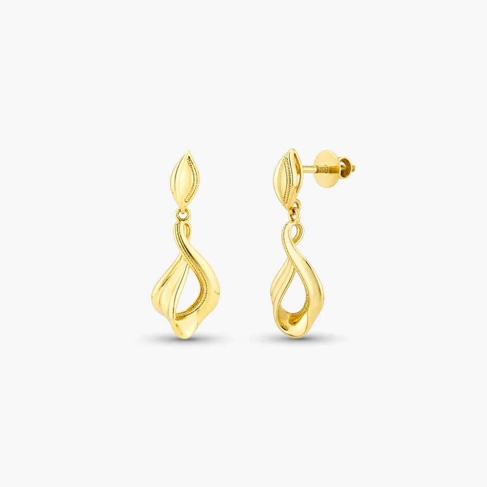 Abstract Twist Gold Drop Earrings — image 1