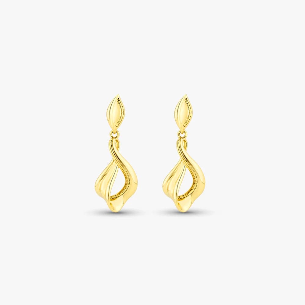 Abstract Twist Gold Drop Earrings — image 2