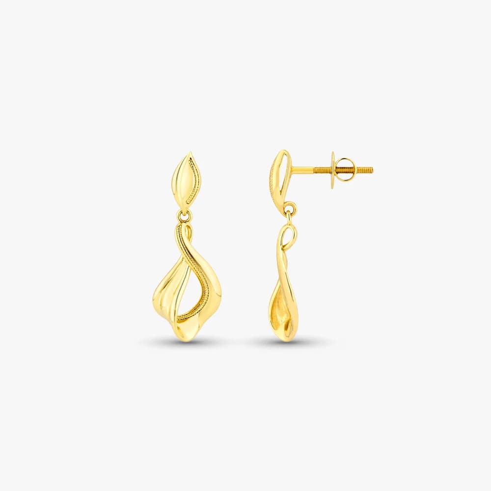 Abstract Twist Gold Drop Earrings — image 3