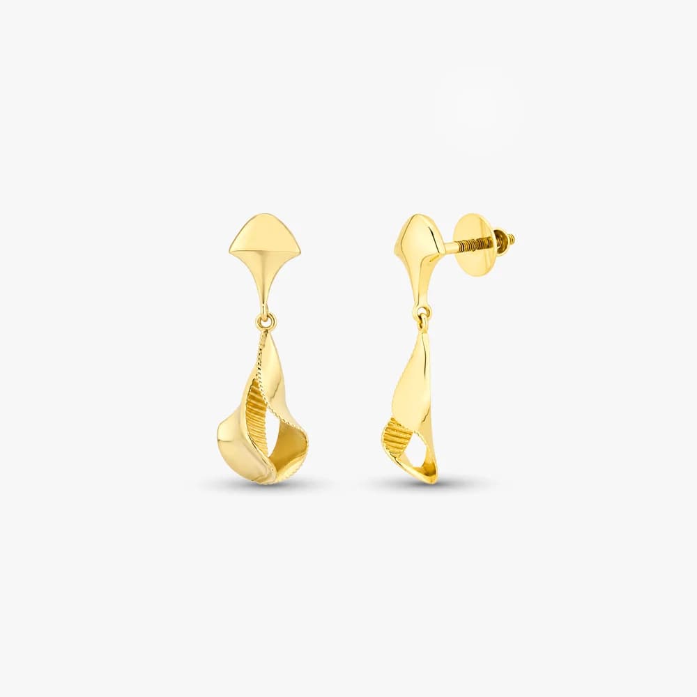 Fluid Form Gold Earrings — image 1