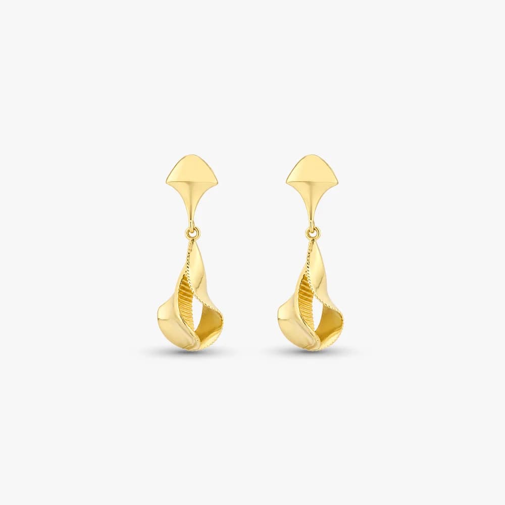 Fluid Form Gold Earrings — image 2