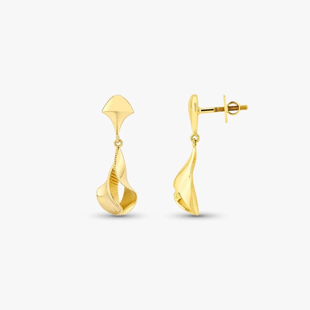 Fluid Form Gold Earrings — image 3