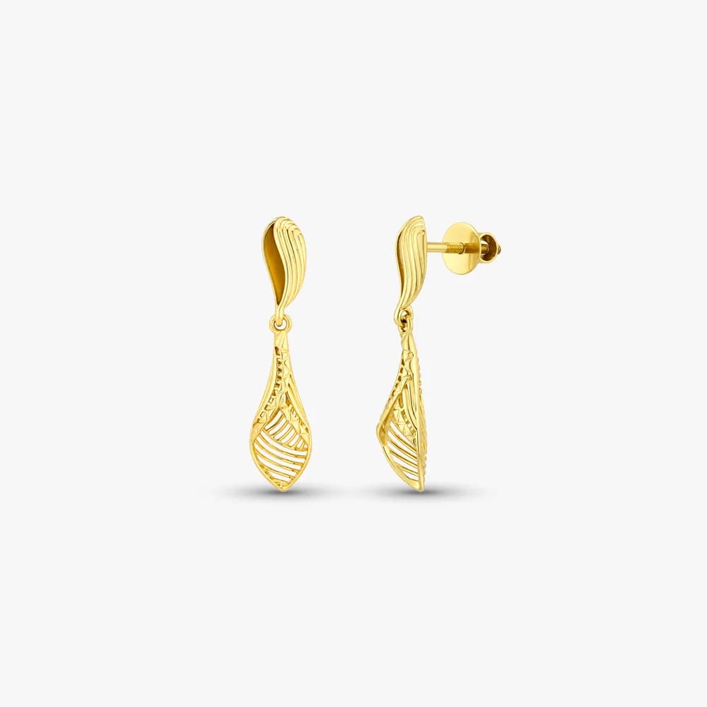 Refined Wave Gold Drop Earrings — image 1