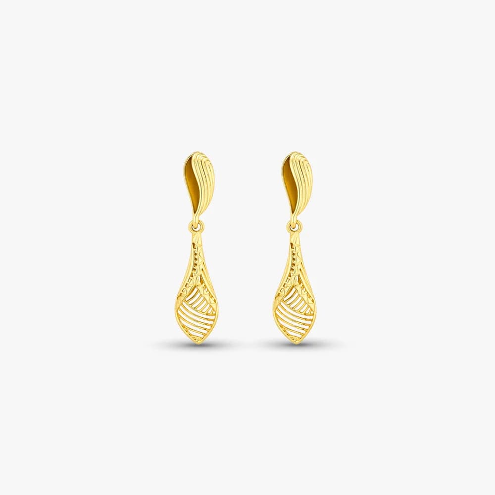 Refined Wave Gold Drop Earrings — image 2