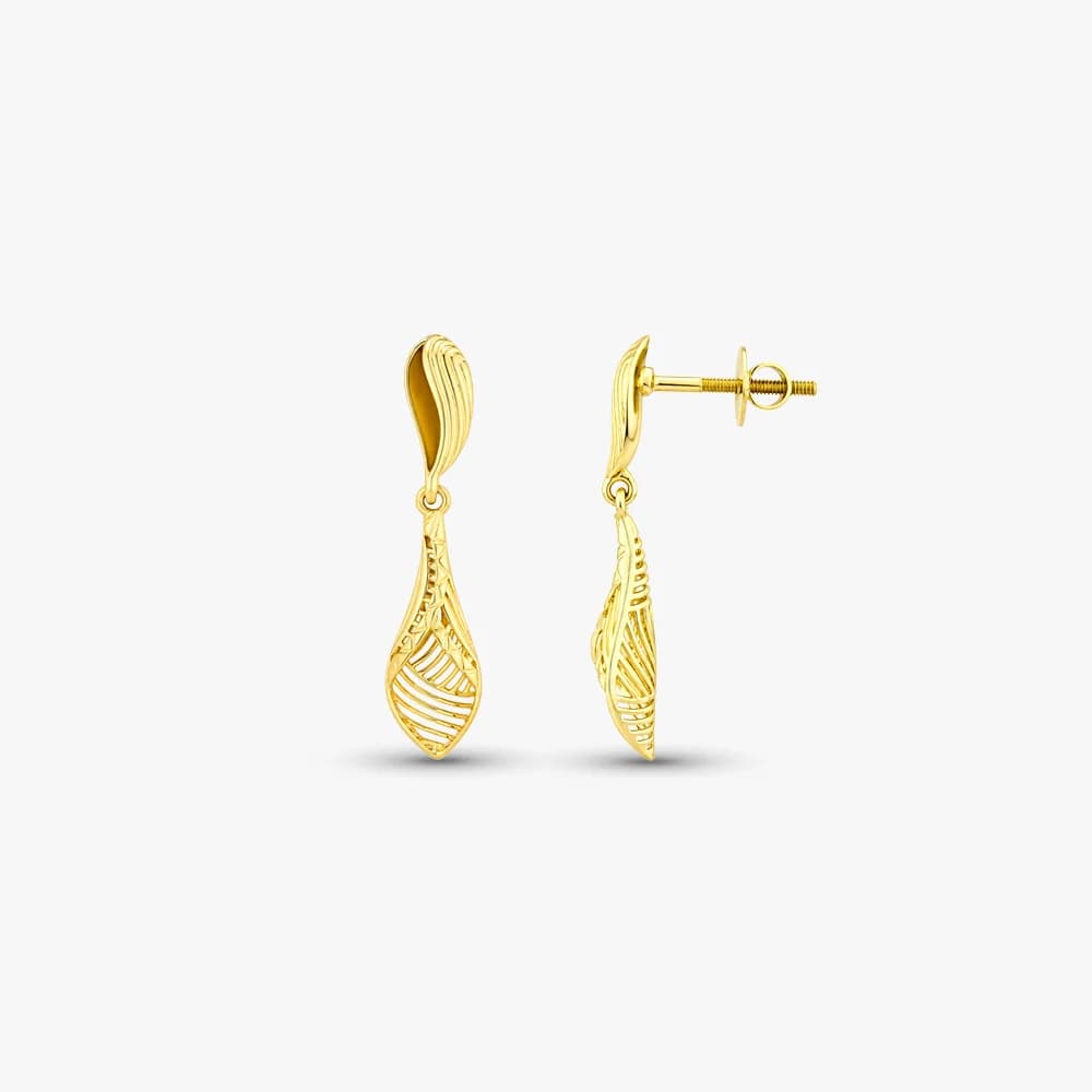 Refined Wave Gold Drop Earrings — image 3