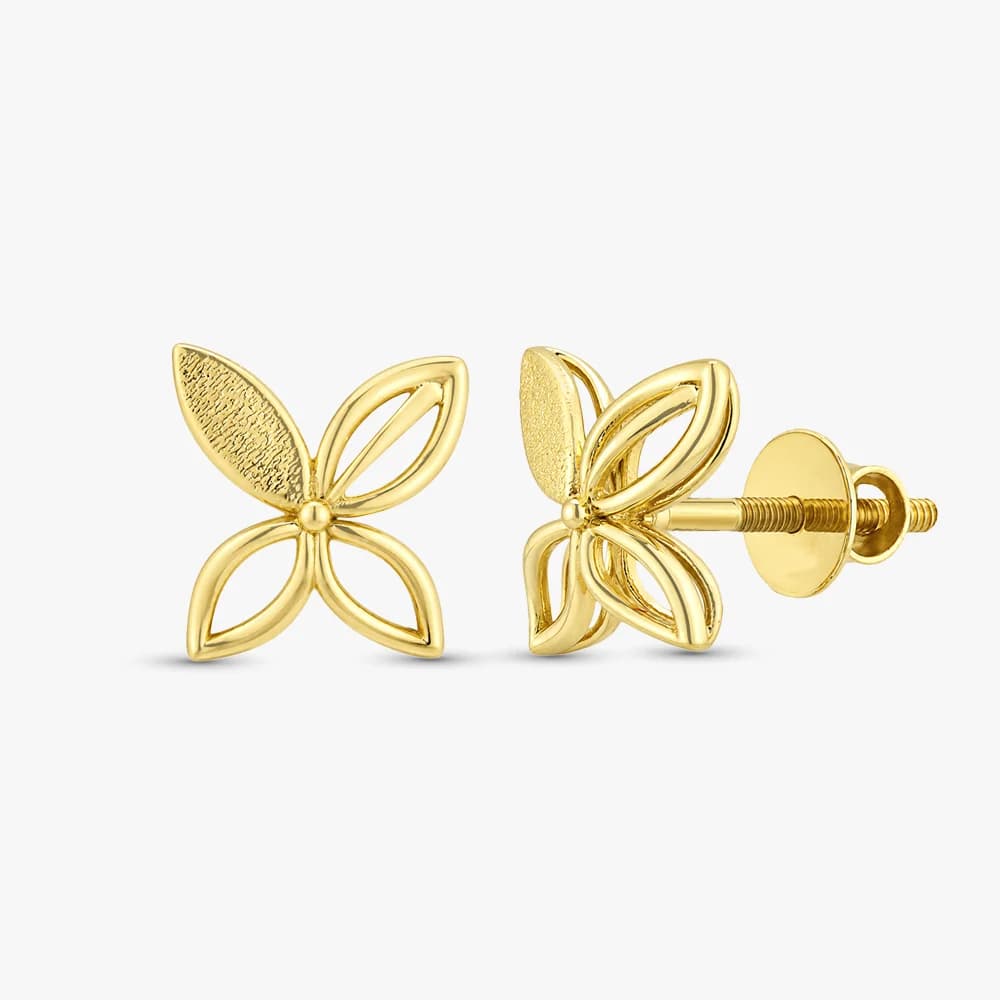 Abstract Petals Gold Stud Earrings — image 1