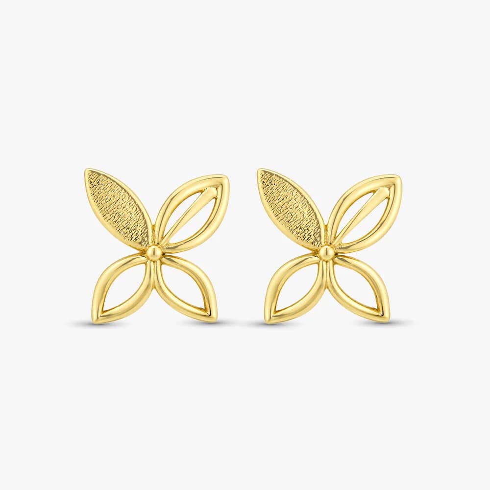 Abstract Petals Gold Stud Earrings — image 2