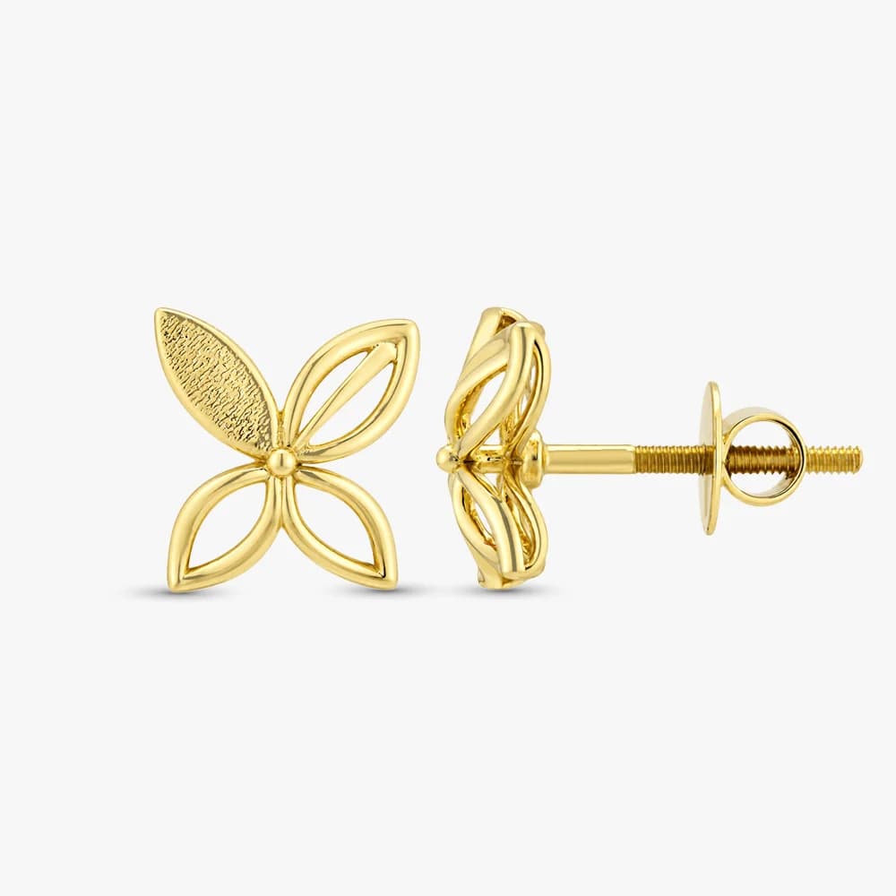 Abstract Petals Gold Stud Earrings — image 3