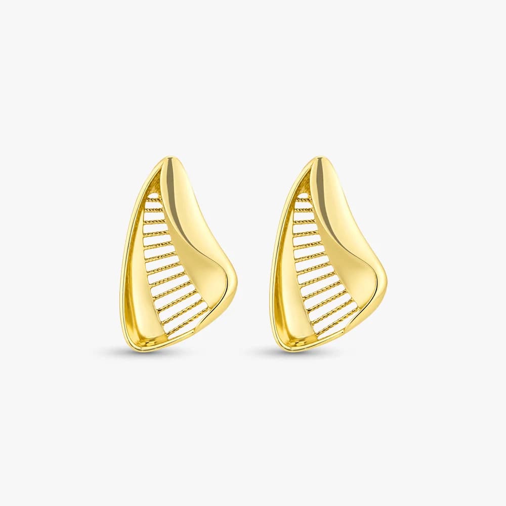 Abstract Curve Gold Stud Earrings — image 2