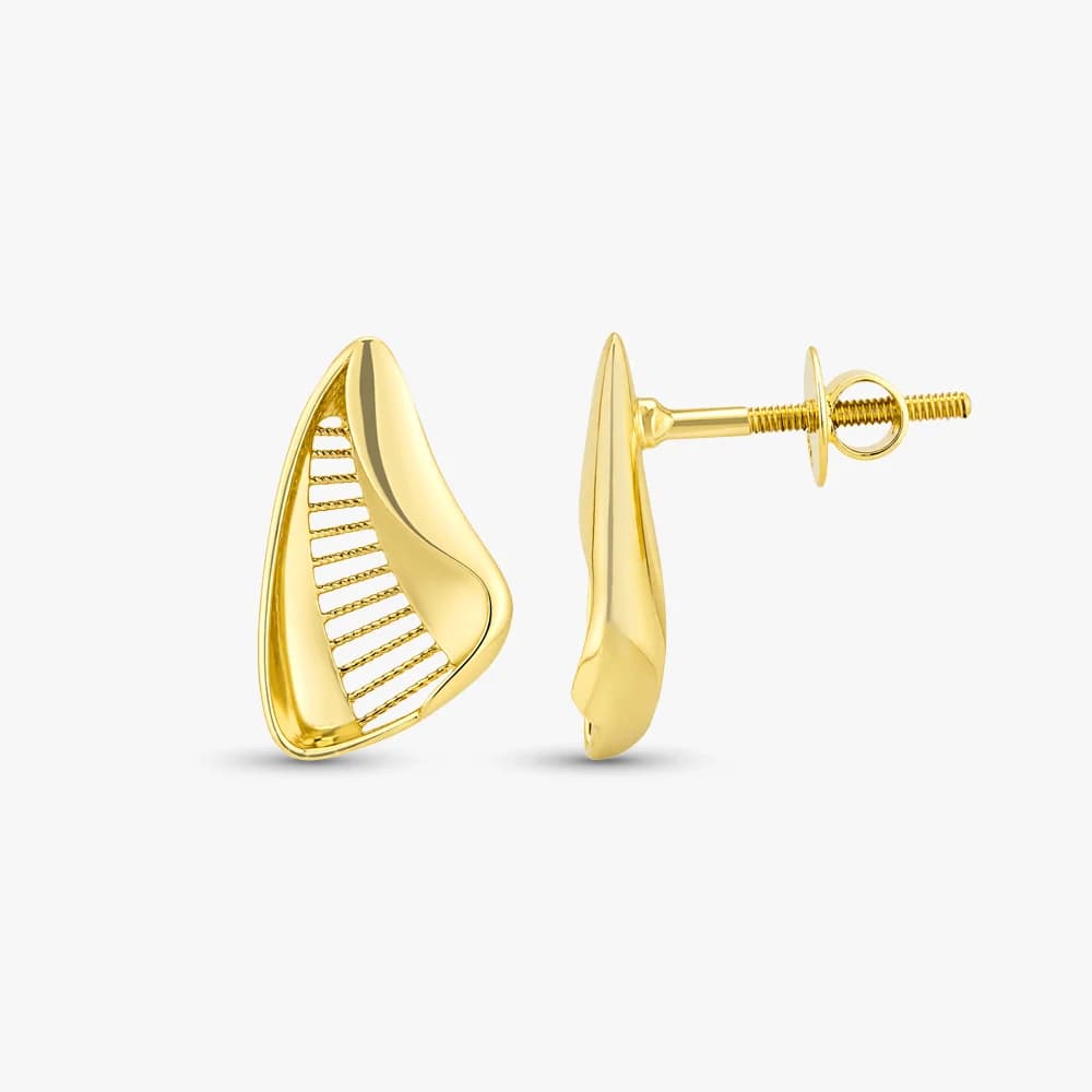 Abstract Curve Gold Stud Earrings — image 3