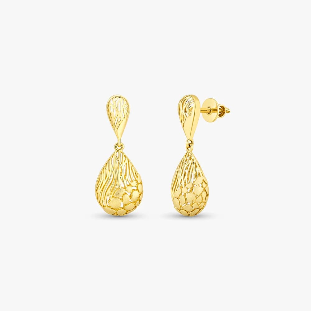 Delicate Grandeur Gold Drop Earrings — image 1