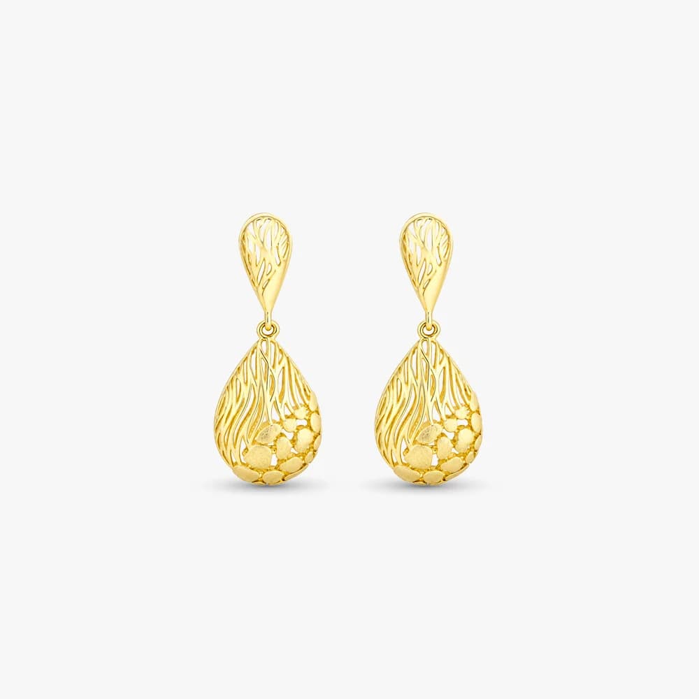 Delicate Grandeur Gold Drop Earrings — image 2