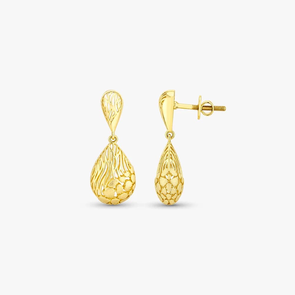 Delicate Grandeur Gold Drop Earrings — image 3