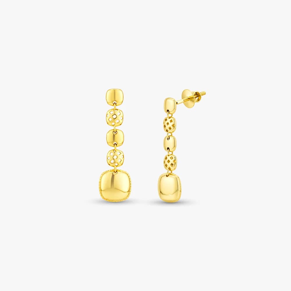 Modern Mosaic Gold Drop Earrings — image 1
