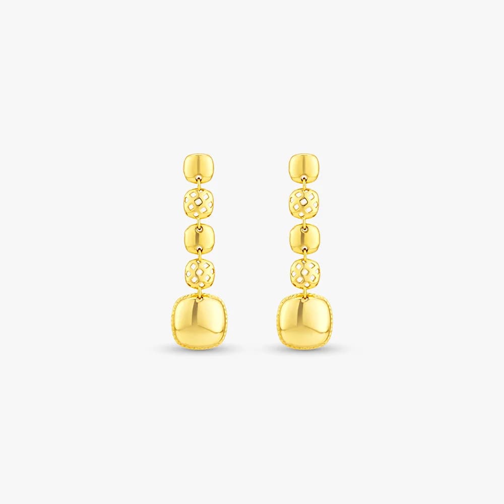 Modern Mosaic Gold Drop Earrings — image 2