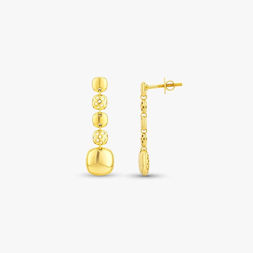 Modern Mosaic Gold Drop Earrings — image 3