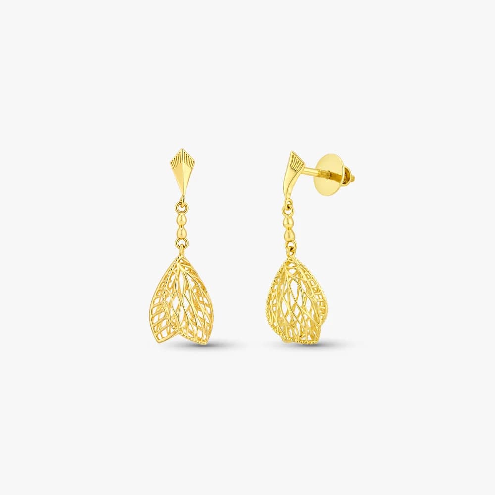 Intricate Bloom Gold Drop Earrings — image 1