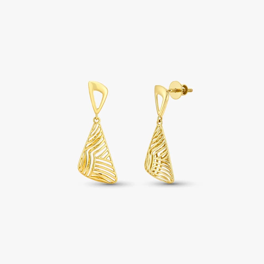 Elegant Triangle Gold Drop Earrings — image 1