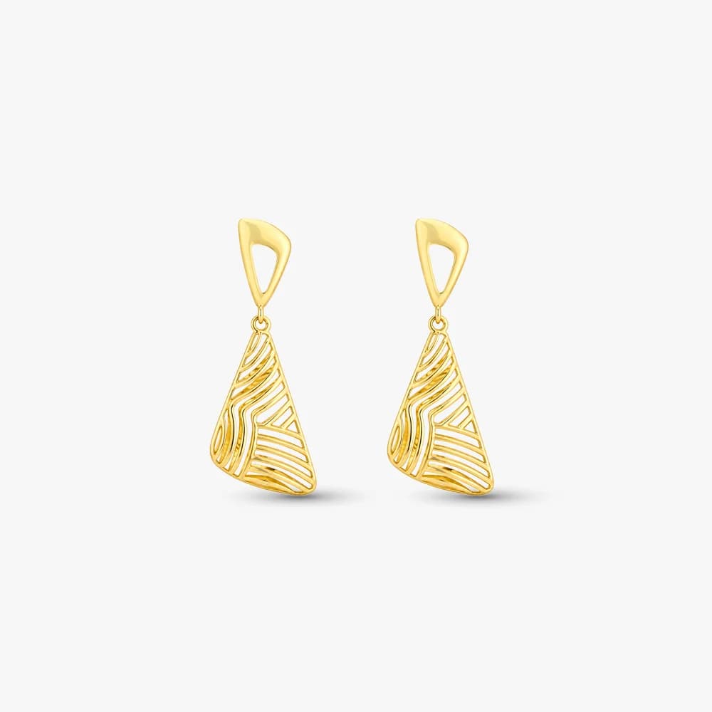 Elegant Triangle Gold Drop Earrings — image 2